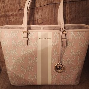Michael Kors Pink/Multi Jet Set Tote